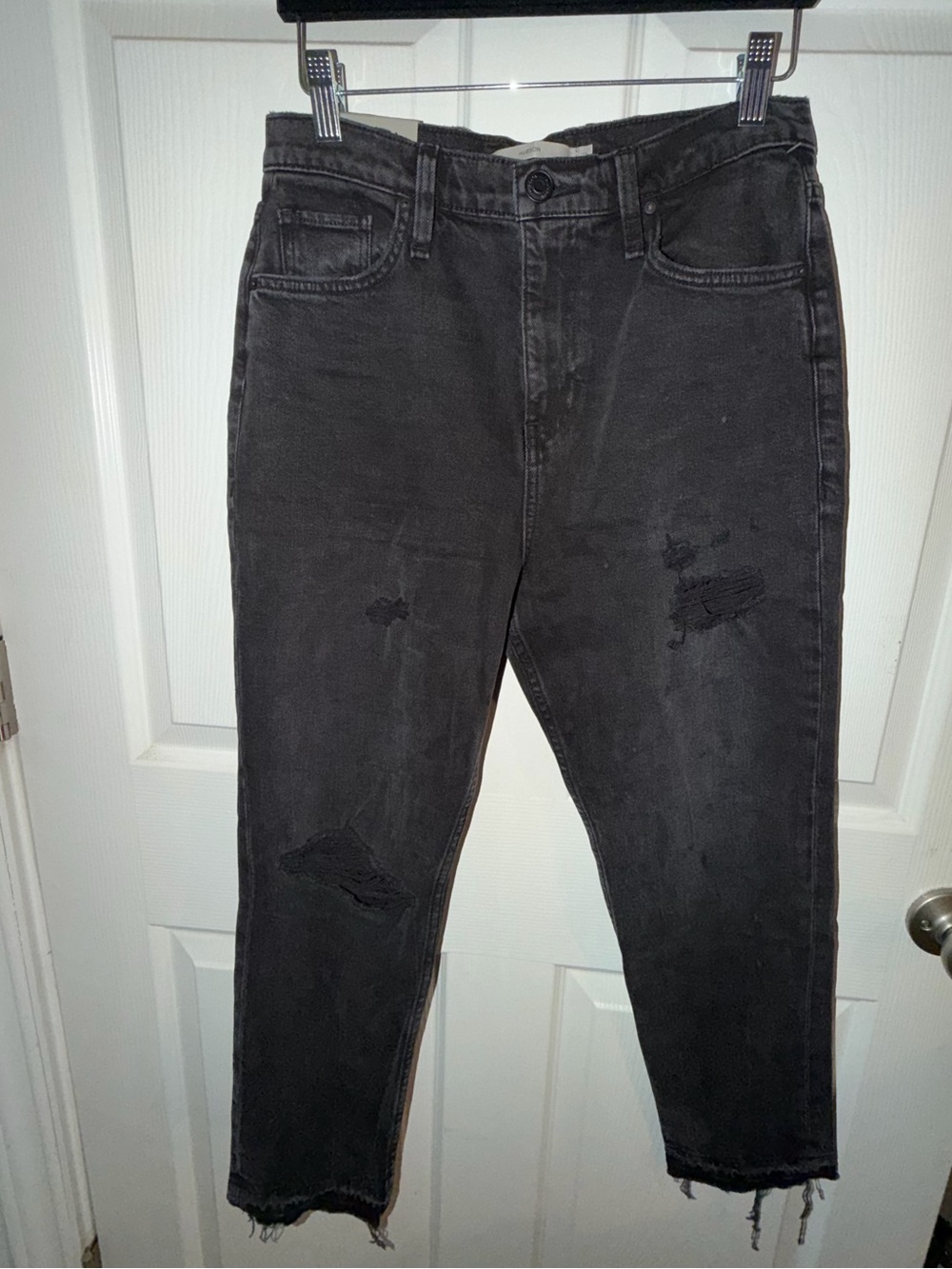 Hudson Jeans women’s Black Ultra ride cigarette Distressed Jeans